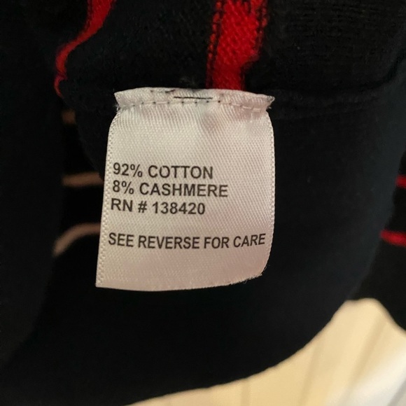 Per Se by Carlisle Black Striped Abstract Crew Neck Sweater - Picture 7 of 8